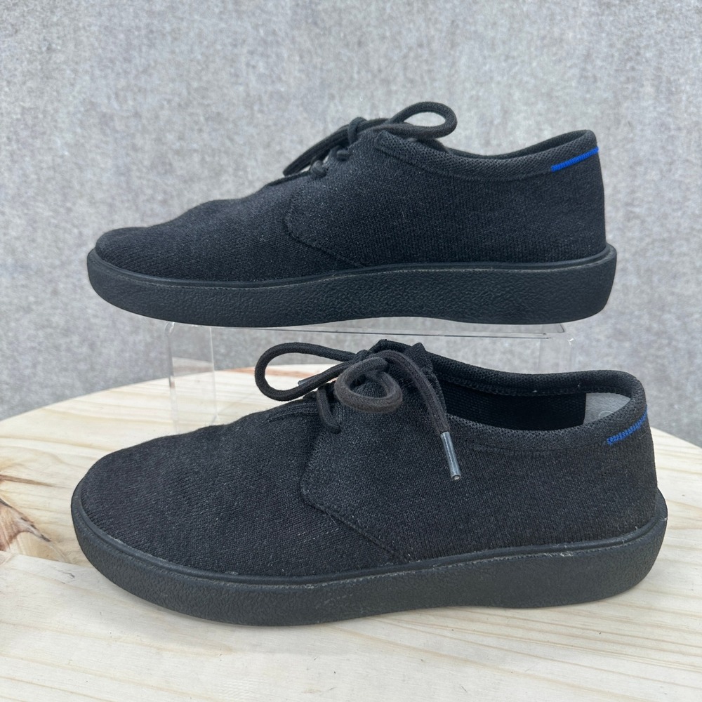 Rothys The Monty Knit Lace-Up Sneakers Mens 9 Black Low Top Shoes